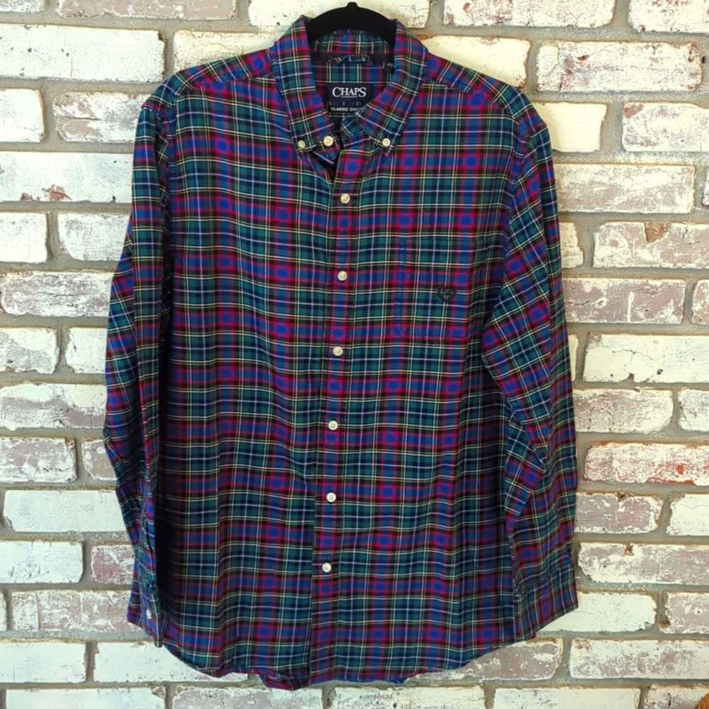 Chaps Heavy Weight Plaid Button Down